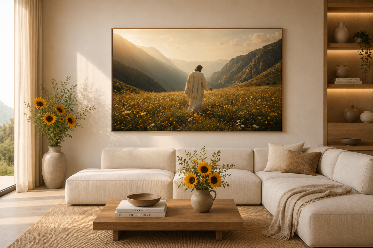Quadro Jesus no Campo de Flores